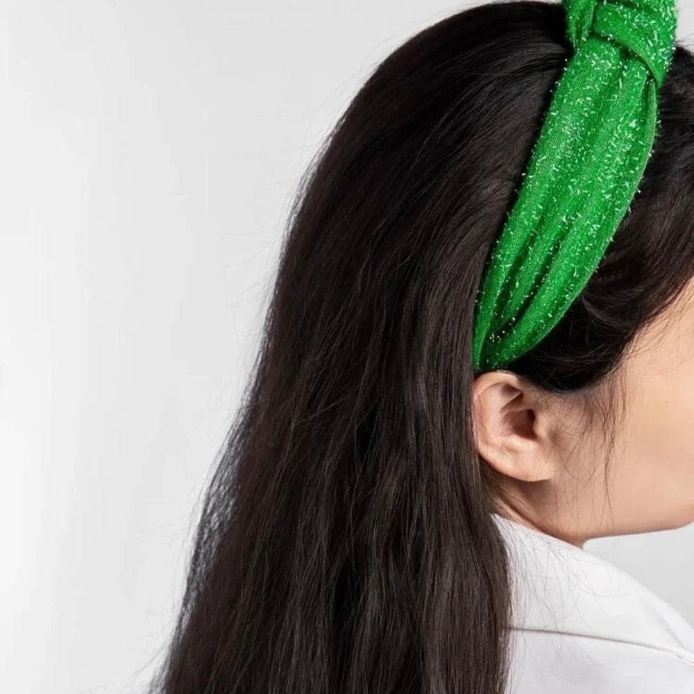 Brand New Fuzzy Green Topknot Headband - Holiday Vibes 🌲